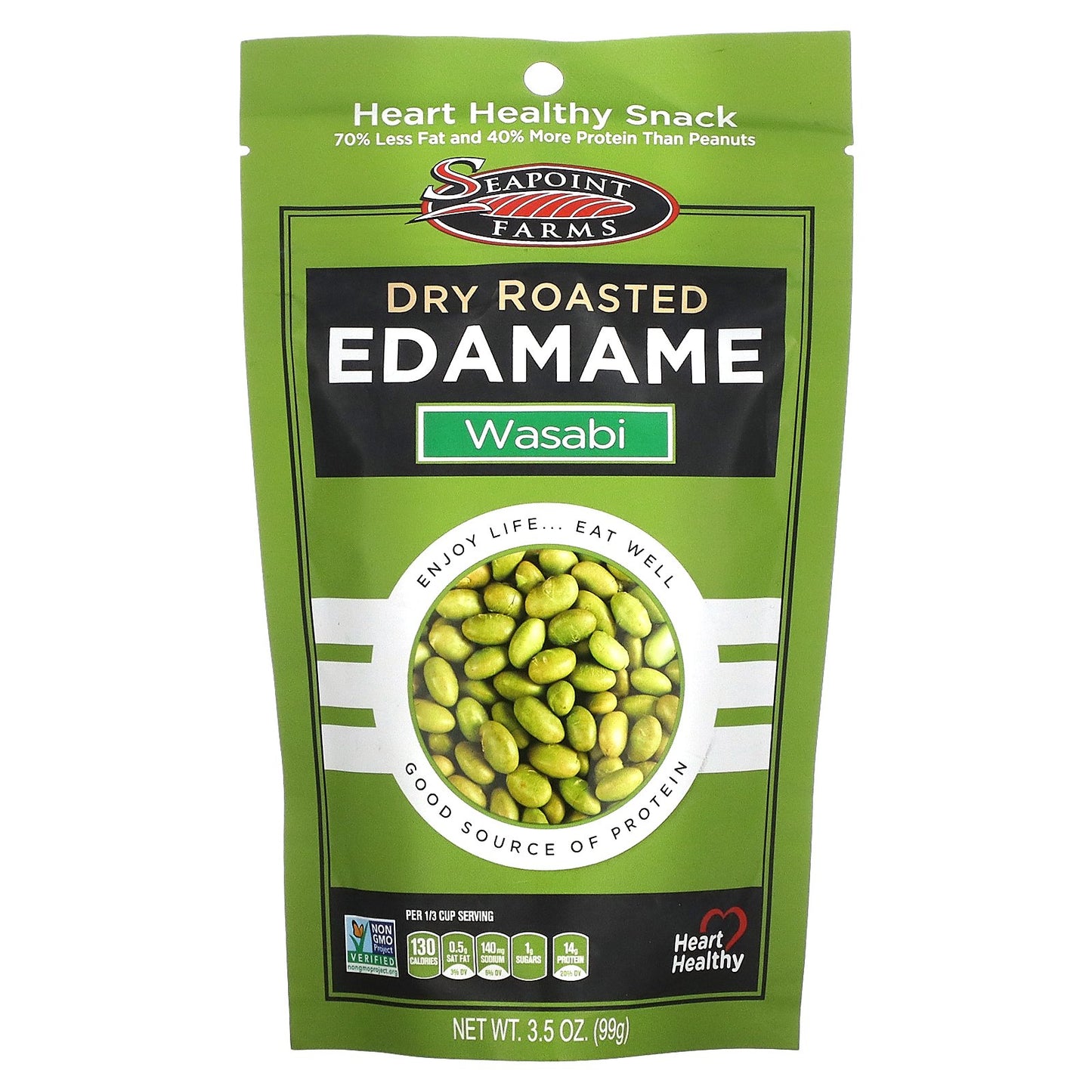 Seapoint Farms, Dry Roasted Edamame, Wasabi, 3.5 oz (99 g)