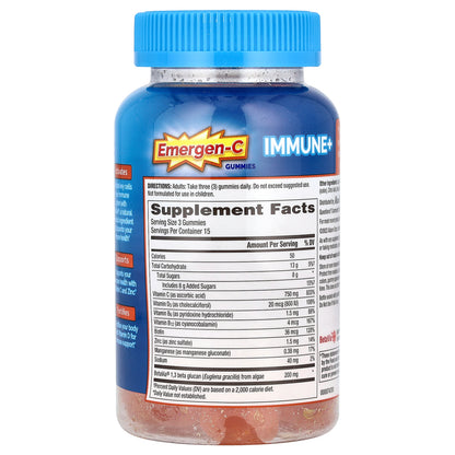 Emergen-C, Immune+ Gummies, Super Orange, 45 Gummies