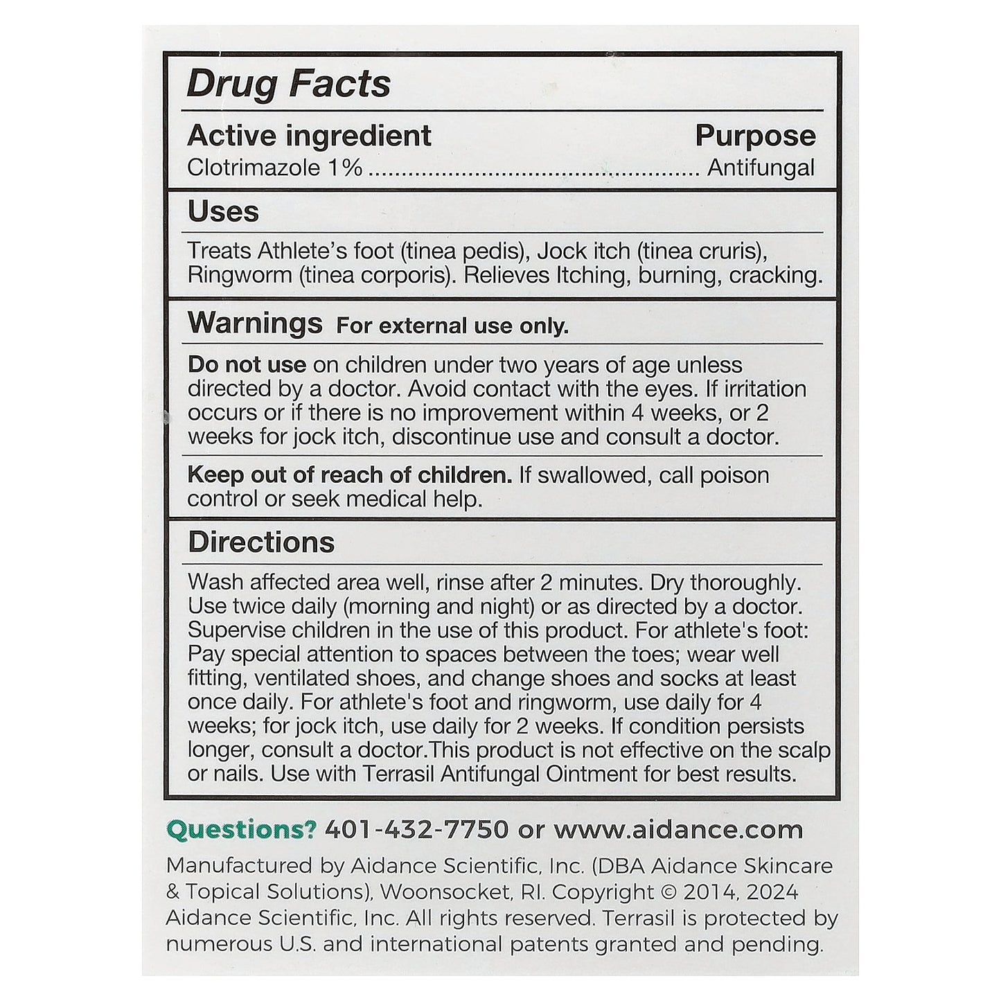 Terrasil, Antifungal Cleansing Bar Soap, 2.6 oz (75 g)