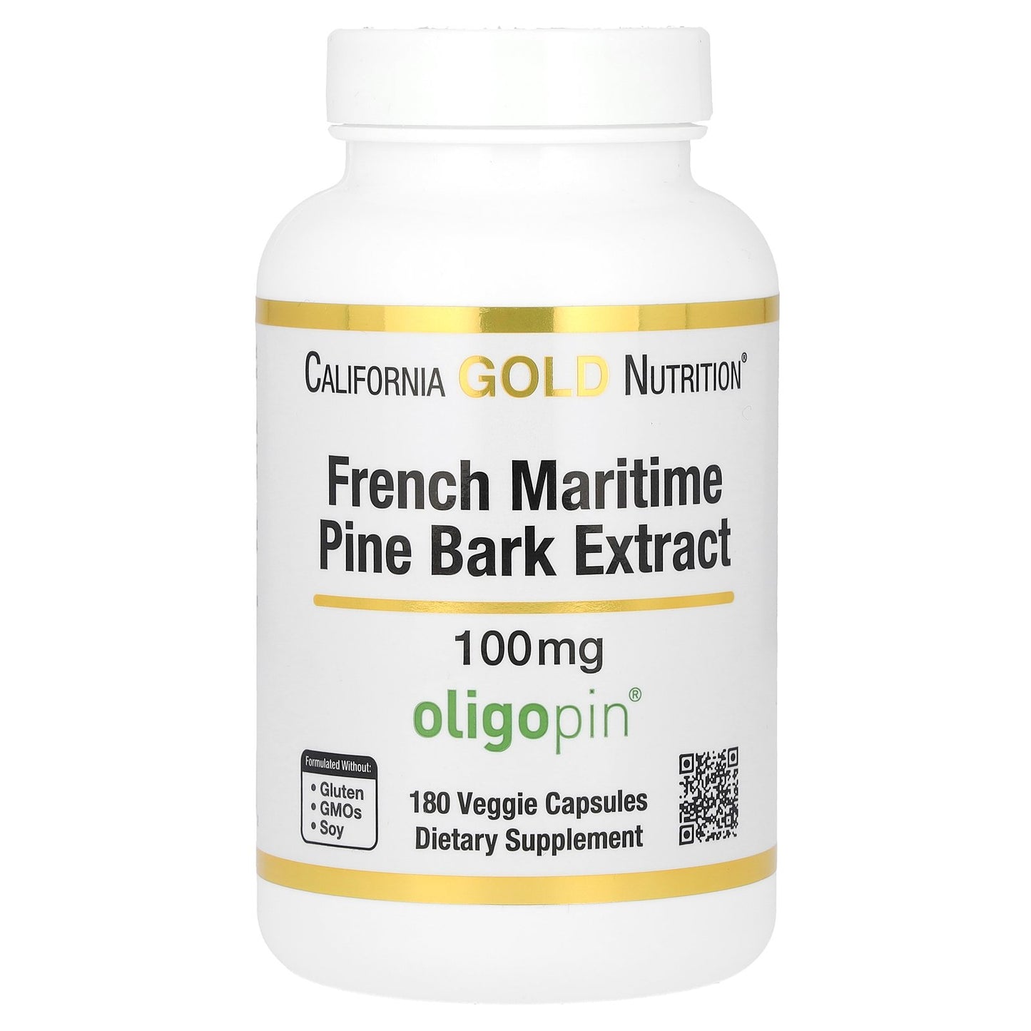 California Gold Nutrition, French Maritime Pine Bark Extract, Oligopin, 100 mg, 180 Veggie Capsules