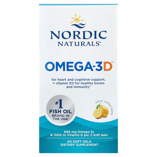 Nordic Naturals, Omega-3D™, Lemon, 60 Soft Gels