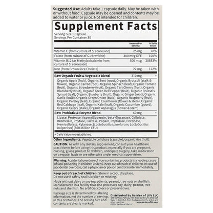 Garden of Life, Vitamin Code®, RAW Iron™, 30 Vegan Capsules