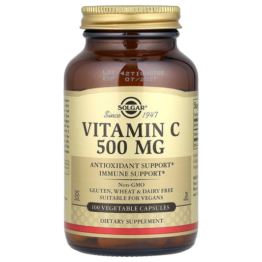 Solgar, Vitamin C, 500 mg, 100 Vegetable Capsules