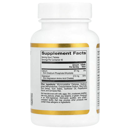 California Gold Nutrition, Magnesium Chelate with Calcium, 90 Tablets