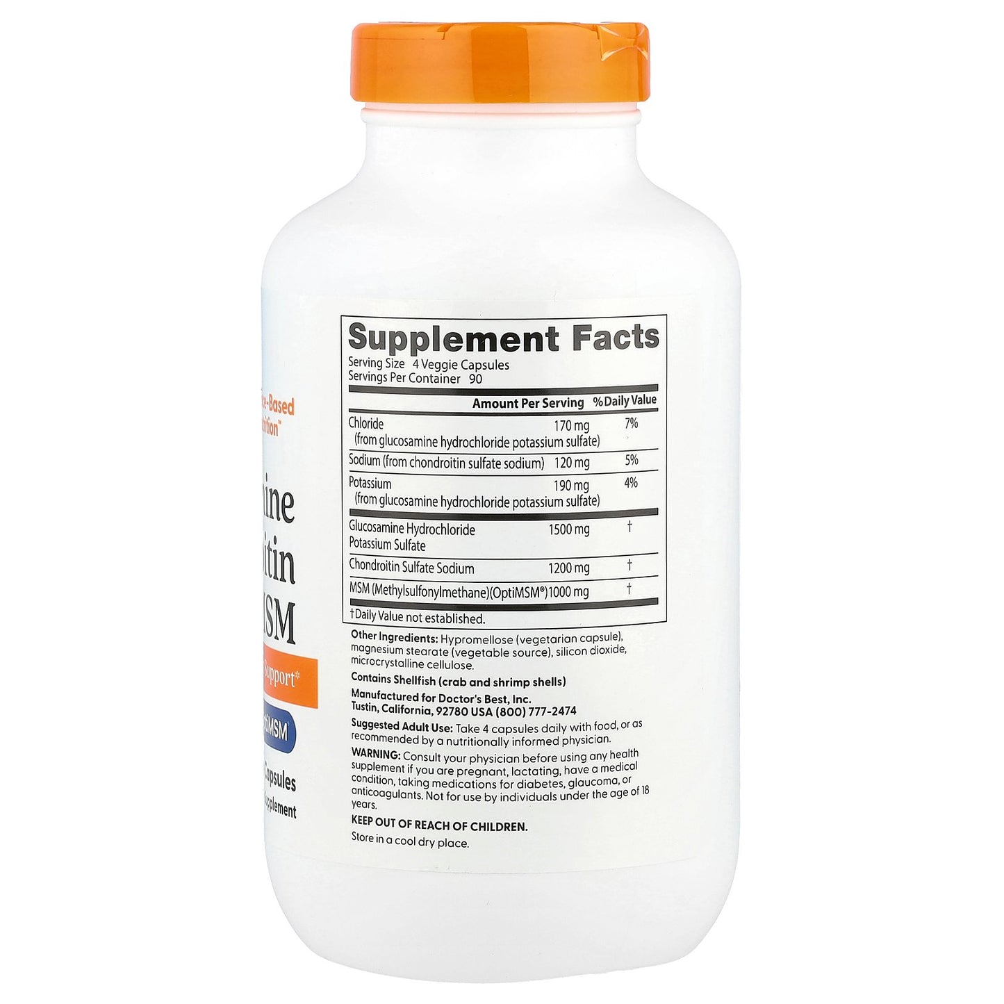 Doctor's Best, Glucosamine Chondroitin MSM, 360 Veggie Capsules