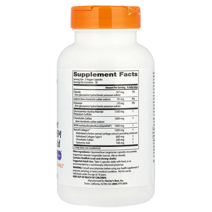 Doctor's Best, Glucosamine Chondroitin MSM + Hyaluronic Acid With OptiMSM® BioCell Collagen®, 150 Veggie Caps