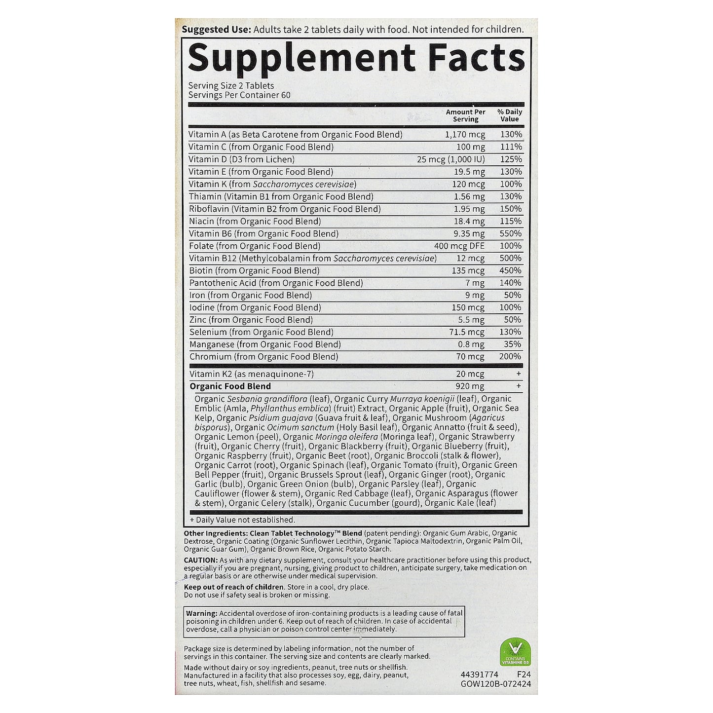 Garden of Life, Organics, Women's Multi, 120 Vegan Tablets