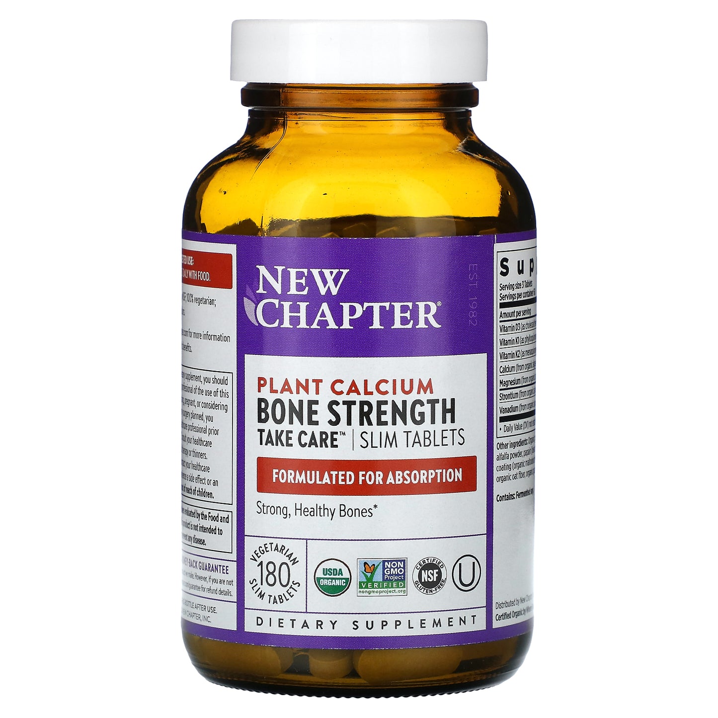 New Chapter, Plant Calcium, Bone Strength Take Care, 180 Vegetarian Slim Tablets