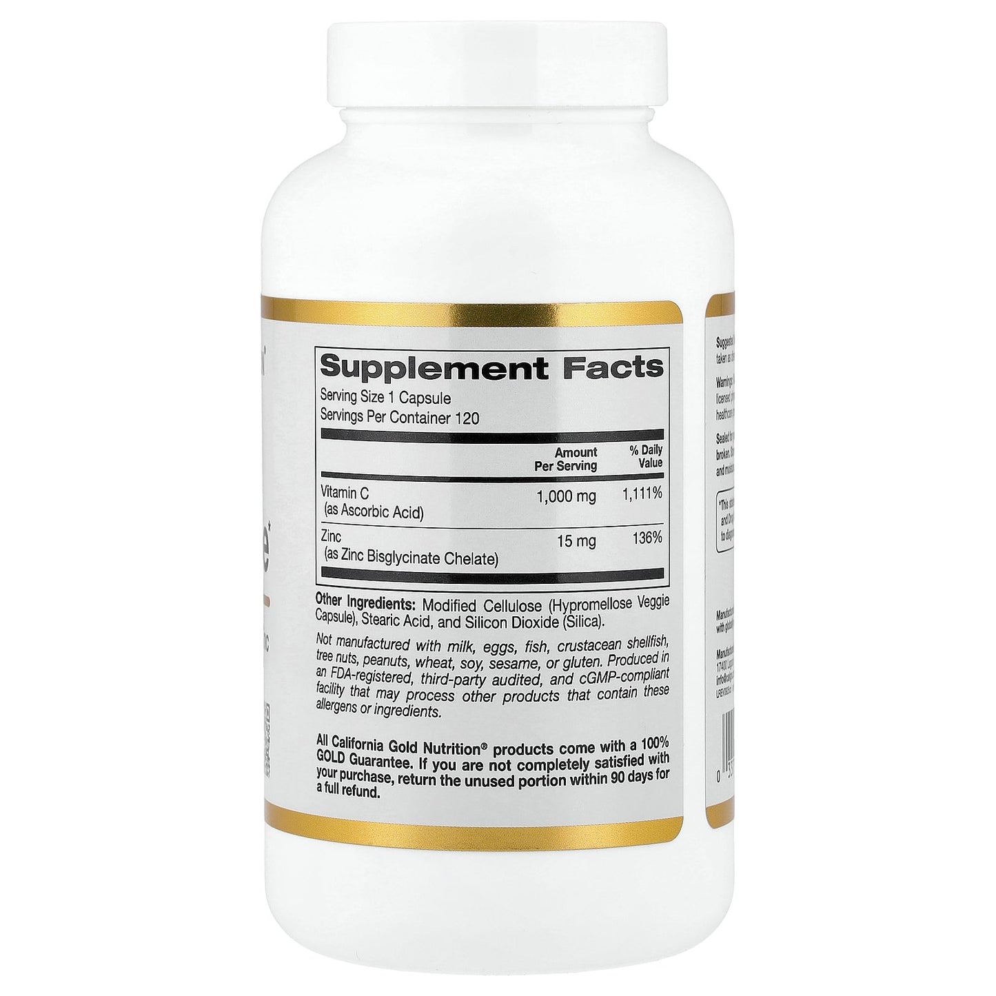 California Gold Nutrition, C-1000 & Zinc Immune, 120 Veggie Capsules