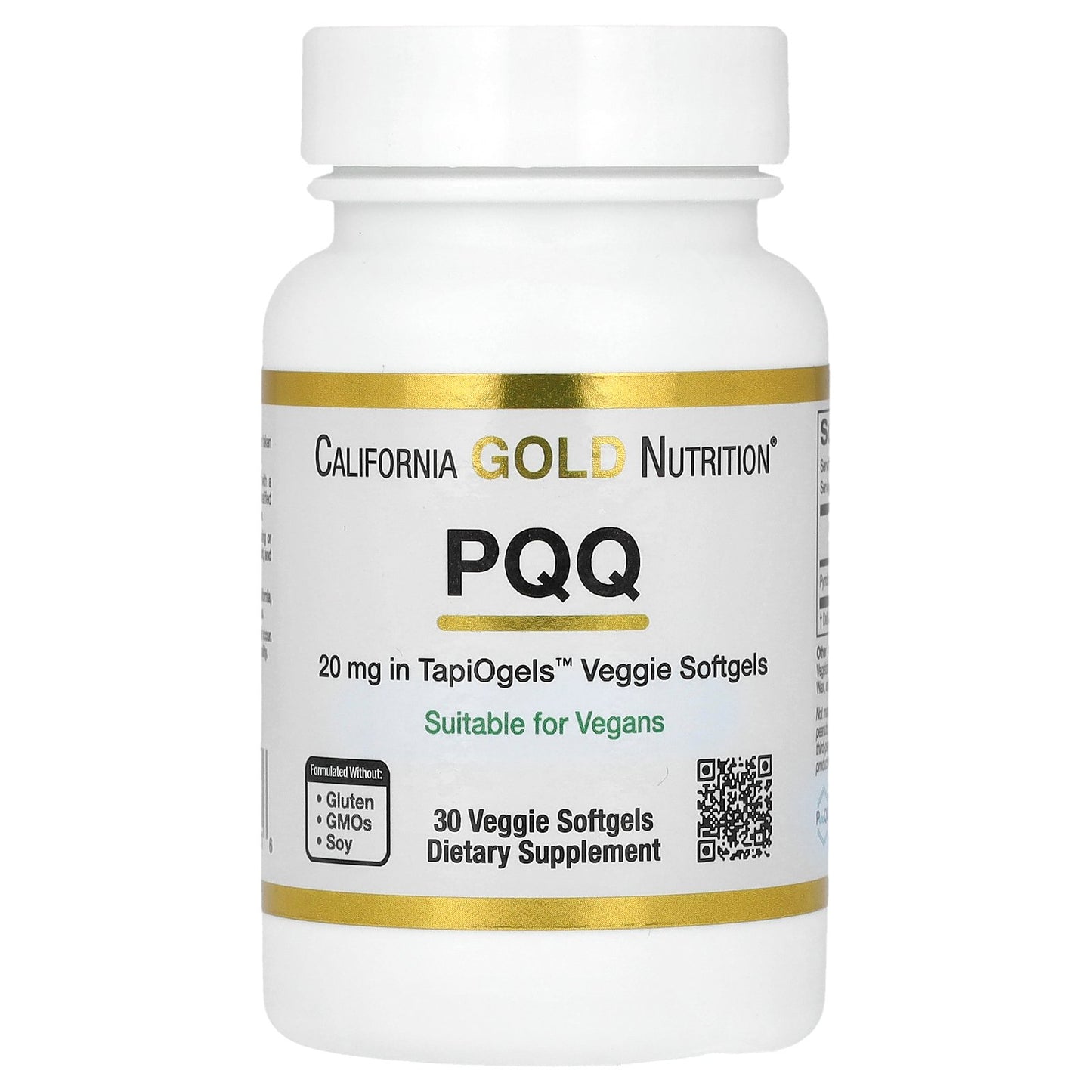 California Gold Nutrition, PQQ, 20 mg, 30 Veggie Softgels