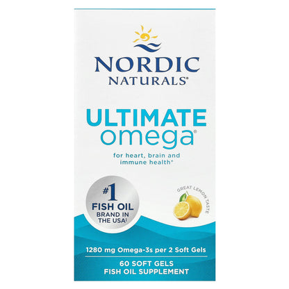 Nordic Naturals, Ultimate Omega, Lemon, 60 Soft Gels (640 mg per Soft Gel)