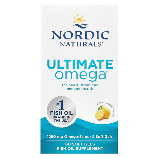 Nordic Naturals, Ultimate Omega, Lemon, 60 Soft Gels (640 mg per Soft Gel)
