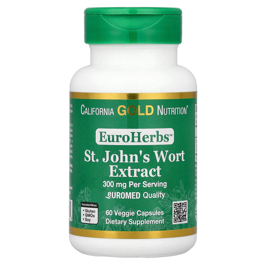 California Gold Nutrition, EuroHerbs™, St. John's Wort Extract, Euromed Quality, 300 mg, 60 Veggie Capsules