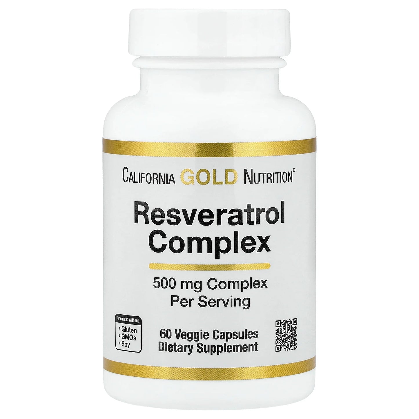 California Gold Nutrition, Resveratrol Complex with Grape Seed Extract, Red Wine Extract, and trans-Resveratrol, 60 Veggie Capsules