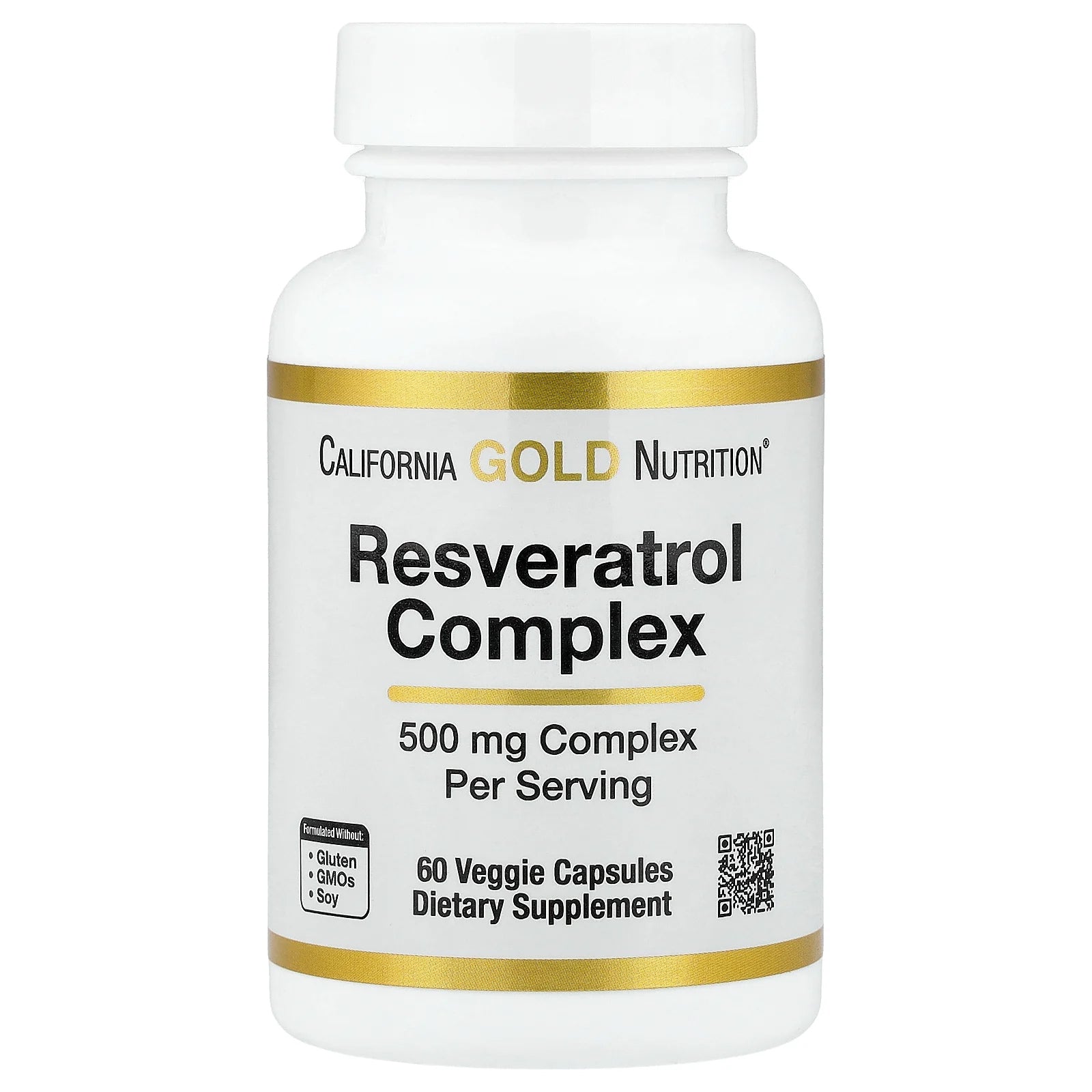 California Gold Nutrition, Resveratrol Complex with Grape Seed Extract, Red Wine Extract, and trans-Resveratrol, 60 Veggie Capsules