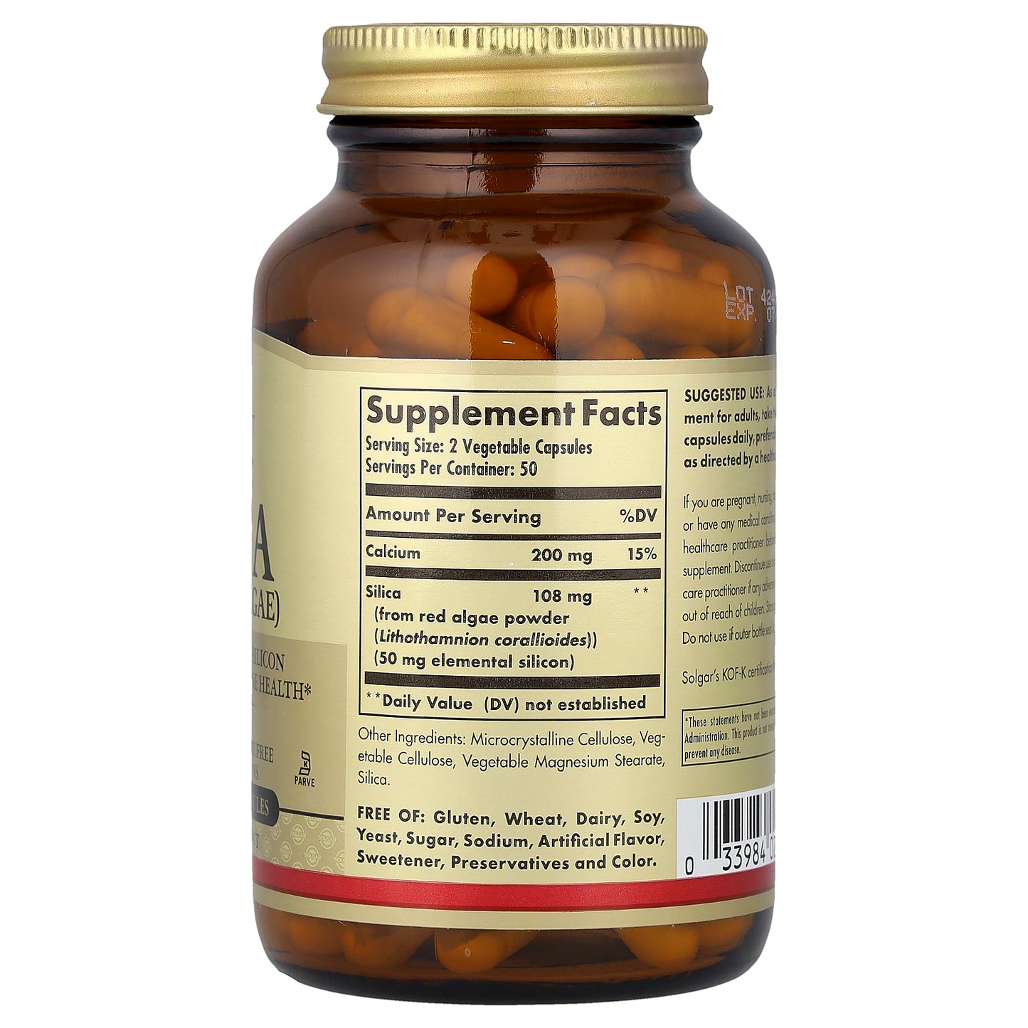 Solgar, Oceanic Silica From Red Algae, 100 Vegetable Capsules