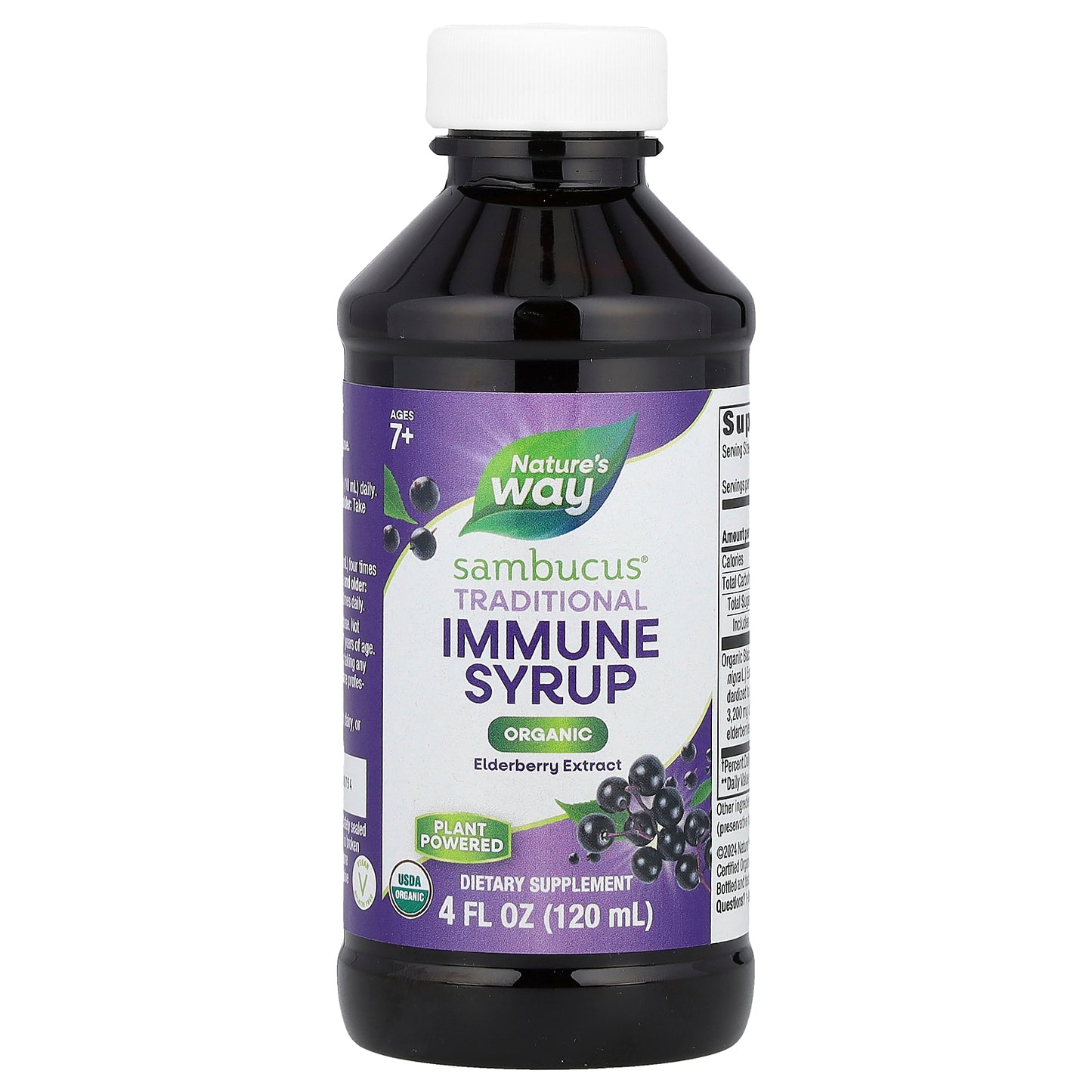 Nature's Way, Sambucus®, Traditional Immune Syrup, Organic Elderberry Extract, Ages 7+, 50 mg, 4 fl oz (120 ml)