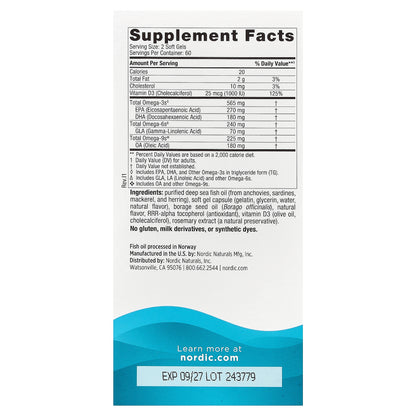 Nordic Naturals, Complete Omega™-D3, Lemon, 120 Soft Gels