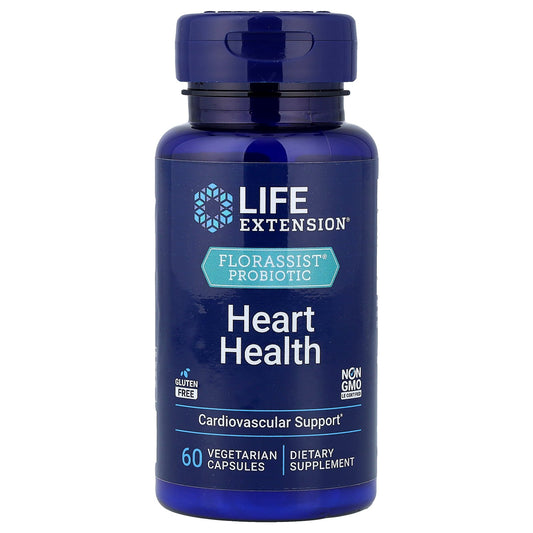 Life Extension, FLORASSIST® Probiotic Heart Health, 60 Vegetarian Capsules (74 mg per Capsule)