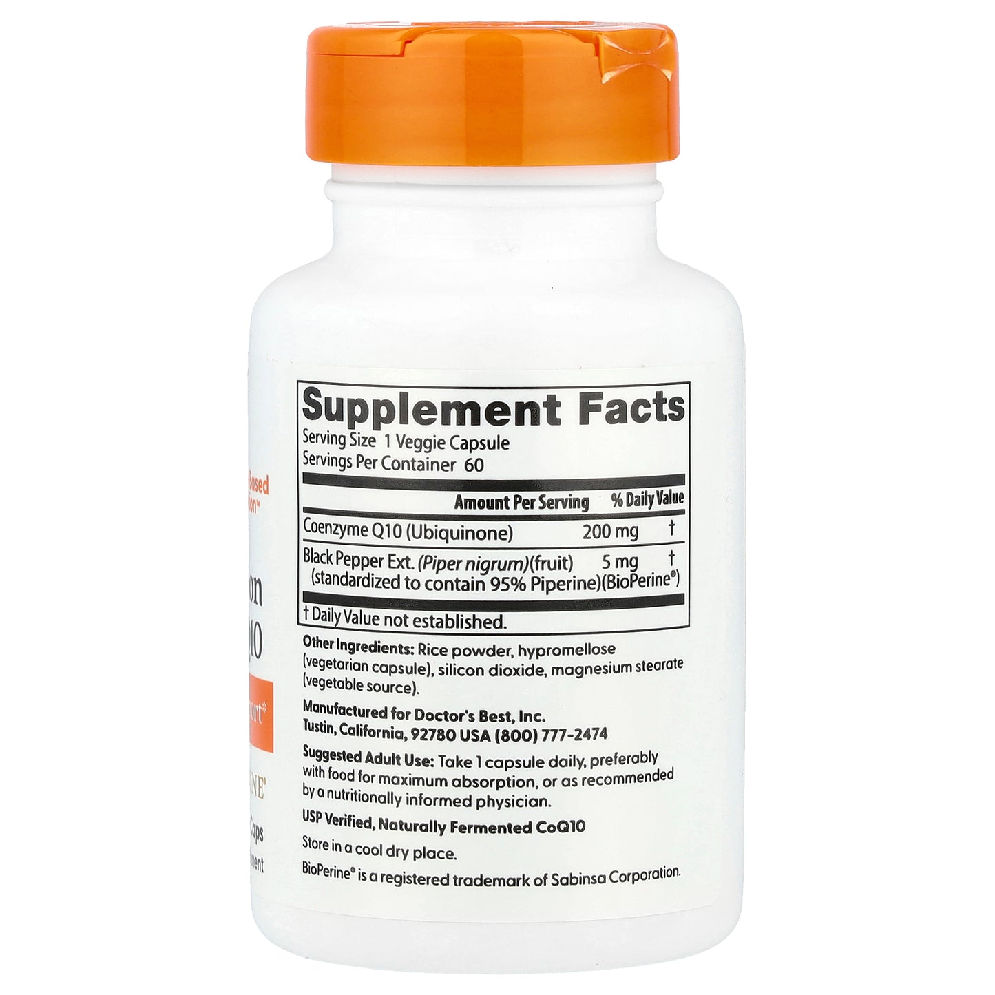 Doctor's Best, High Absorption CoQ10 with BioPerine®, 60 Veggie Caps