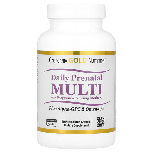California Gold Nutrition, Prenatal MultiVitamin with Alpha-GPC and Omega-3s, 60 Fish Gelatin Softgel