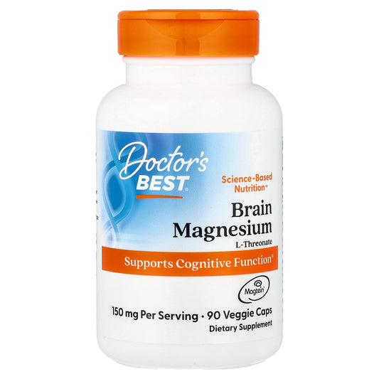 Doctor's Best, Brain Magnesium with Magtein®, 90 Veggie Caps (50 mg Per capsule)