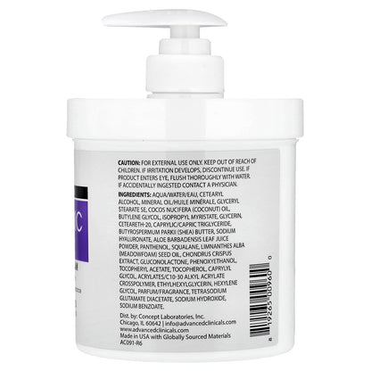 Advanced Clinicals, Hyaluronic Acid, Hydrating Body Cream, 16 oz (454 g)
