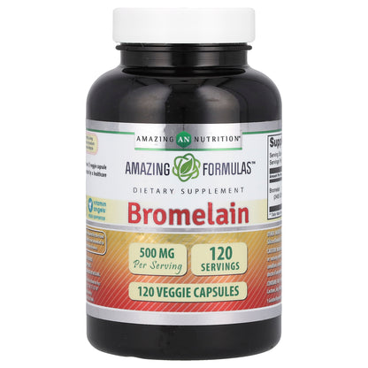 Amazing Nutrition, Bromelain, 500 mg, 120 Veggie Capsules