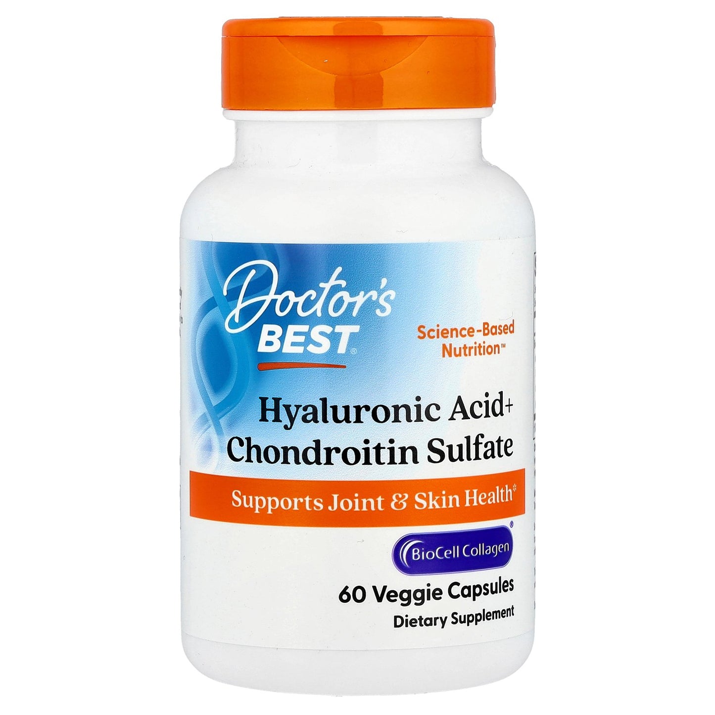 Doctor's Best, Hyaluronic Acid + Chondroitin Sulfate with BioCell Collagen®, 60 Veggie Capsules