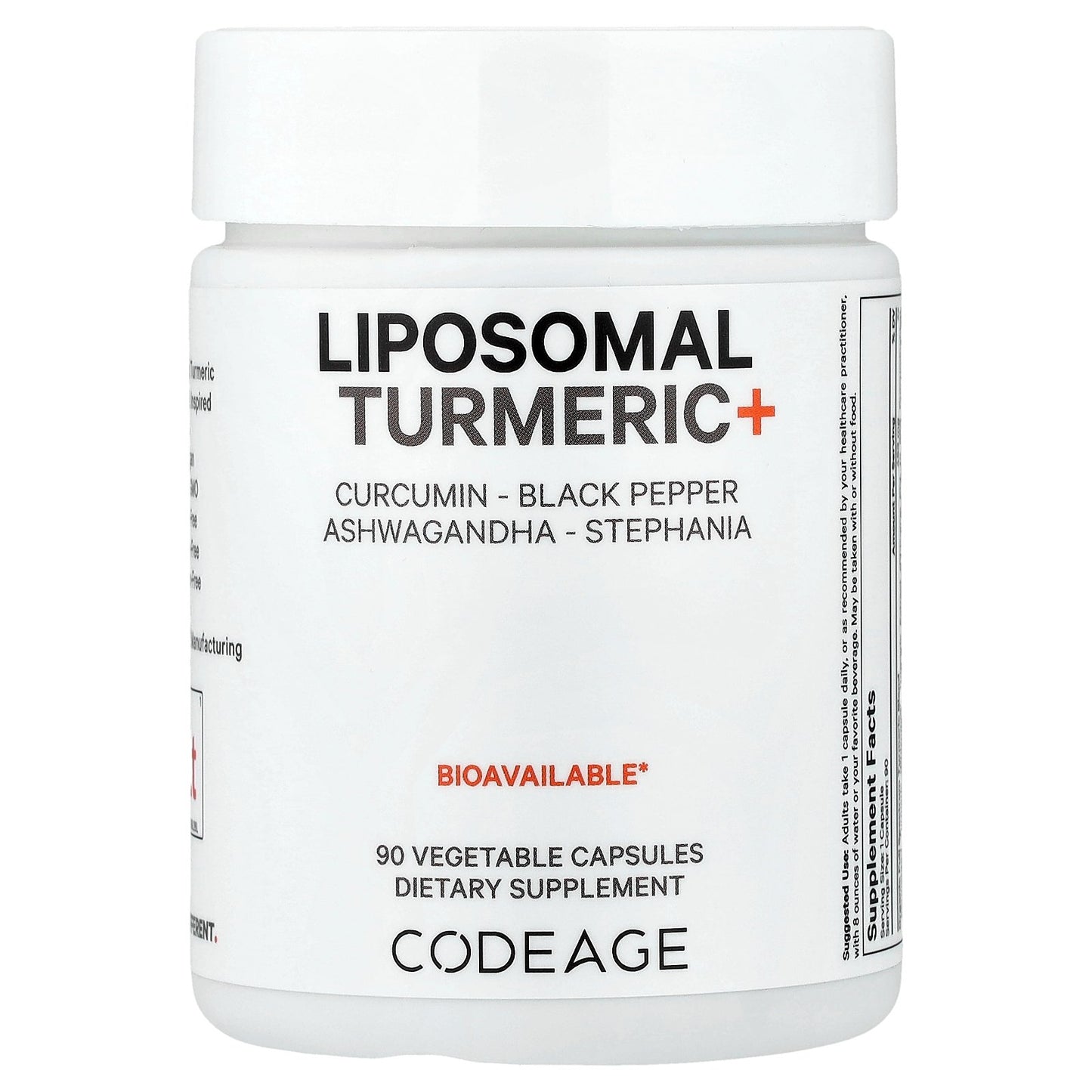 Codeage, Liposomal Turmeric+, 90 Vegetable Capsules