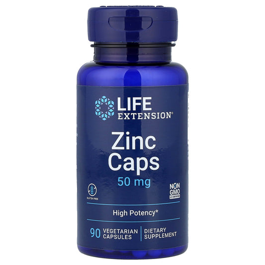 Life Extension, Zinc Caps, High Potency, 50 mg, 90 Vegetarian Capsules