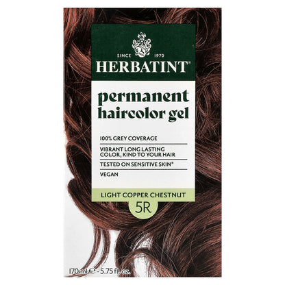 Herbatint, Permanent Haircolor Gel, 5R Light Copper Chestnut, 5.75 fl oz (170 ml)