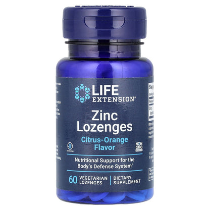 Life Extension, Zinc Lozenges, Citrus-Orange, 18.75 mg, 60 Vegetarian Lozenges