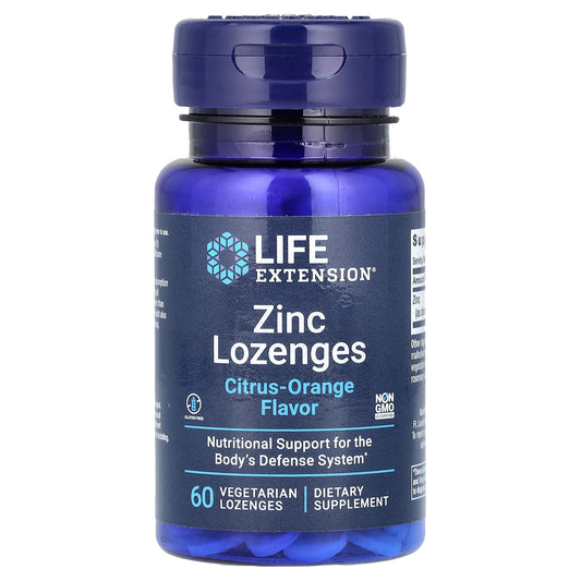 Life Extension, Zinc Lozenges, Citrus-Orange, 60 Vegetarian Lozenges (18.75 mg per Lozenge)