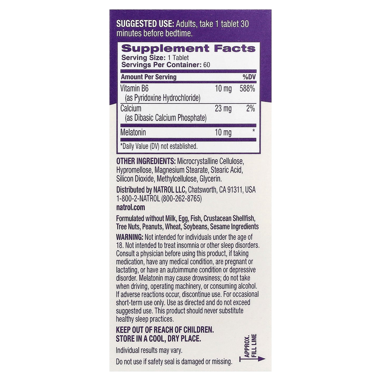 Natrol, Melatonin, Time Release, 10 mg, 60 Tablets