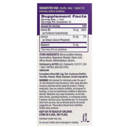 Natrol, Melatonin, Time Release, 10 mg, 60 Tablets