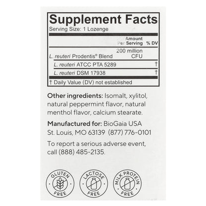 BioGaia, Prodentis® Oral Health Probiotic, For Healthy Gums & Teeth, Mint, 30 Probiotic Lozenges