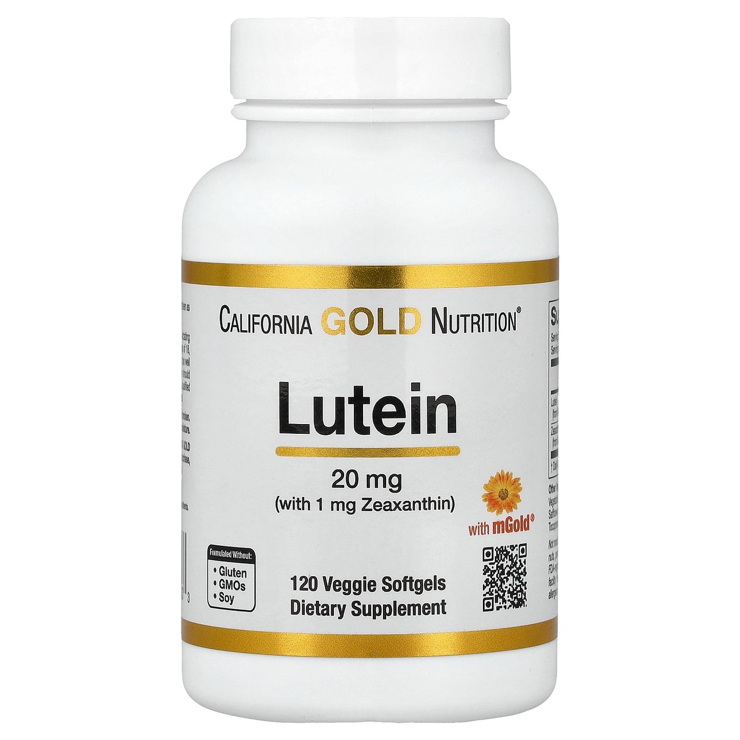 California Gold Nutrition, Lutein with Zeaxanthin from Marigold Extract, 120 Veggie Softgels