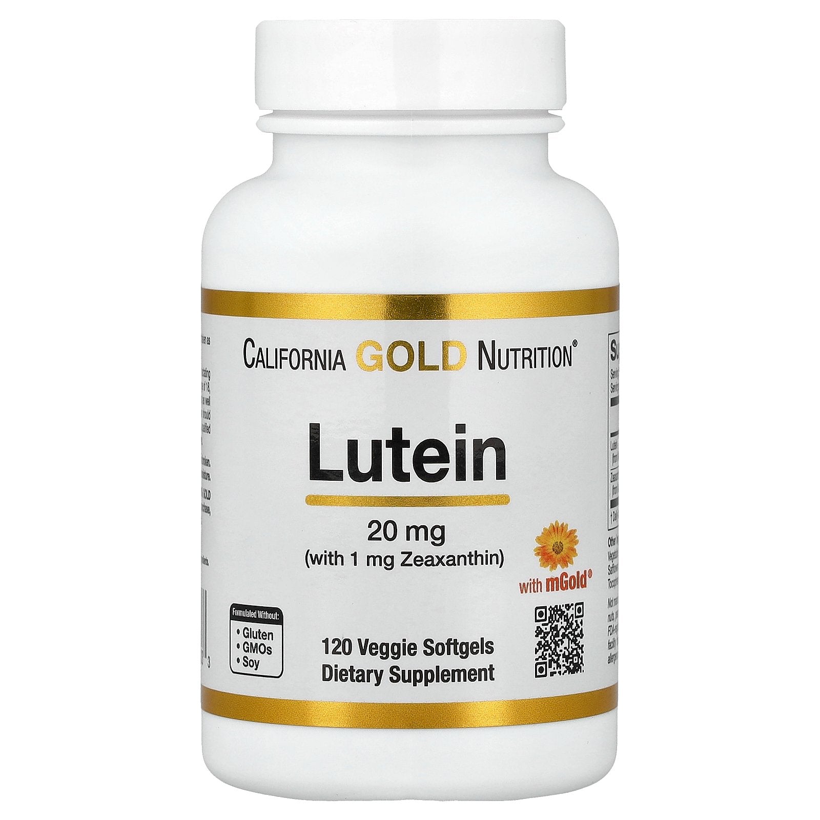California Gold Nutrition, Lutein with Zeaxanthin from Marigold Extract, 120 Veggie Softgels