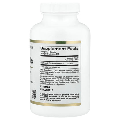 California Gold Nutrition, Bee Propolis, 1,000 mg, 240 Capsules