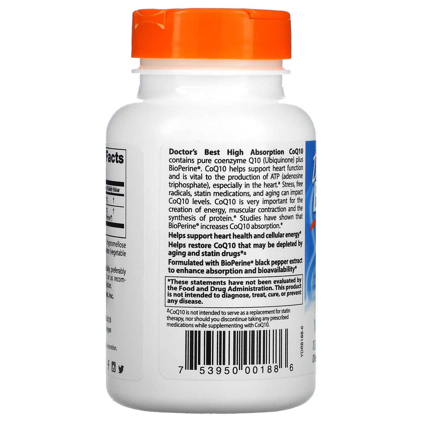 Doctor's Best, High Absorption CoQ10 with BioPerine®, 100 mg, 120 Veggie Caps