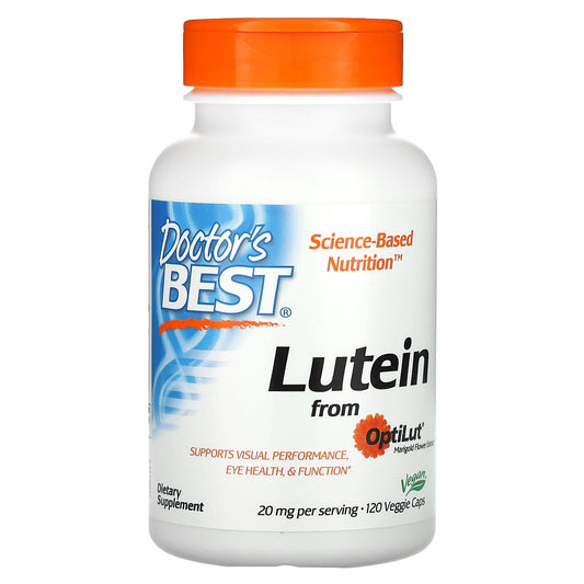 Doctor's Best, Lutein from OptiLut, 20 mg, 120 Veggie Caps (10 mg per Capsule)