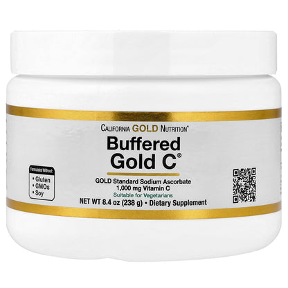 California Gold Nutrition, Buffered Gold C®, Non-Acidic Vitamin C Powder, Sodium Ascorbate, 8.4 oz (238 g)