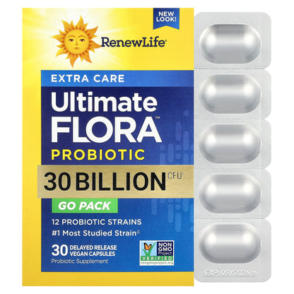 Renew Life, Extra Care, Ultimate Flora™ Probiotic, 30 Delayed Release Vegan Capsules