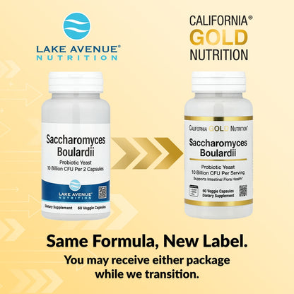 California Gold Nutrition, Saccharomyces Boulardii, 60 Veggie Capsules (5 Billion CFU per Capsule)