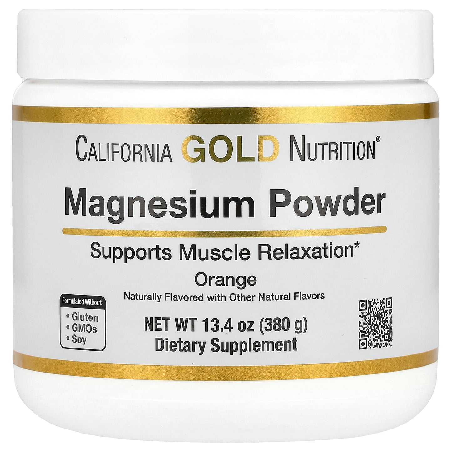 California Gold Nutrition, Magnesium Powder Beverage, Orange, 13.4 oz (380 g)