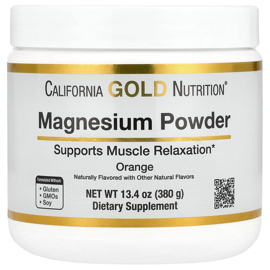 California Gold Nutrition, Magnesium Powder Beverage, Orange, 13.4 oz (380 g)