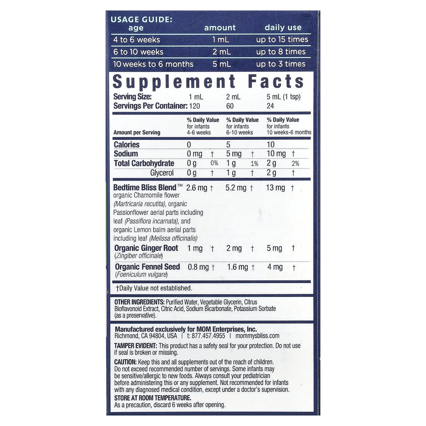 Mommy's Bliss, Night Time Gripe Water, 1 Month+, 4 fl oz (120 ml)