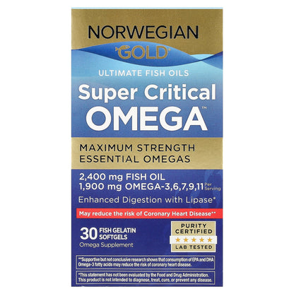 Renew Life, Norwegian Gold®, Super Critical Omega™, Maximum Strength, 30 Fish Gelatin Softgels