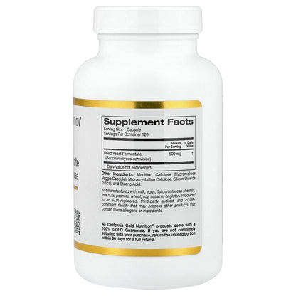 California Gold Nutrition, Epicor®️, Dried Yeast Fermentate, 500 mg, 120 Veggie Capsules